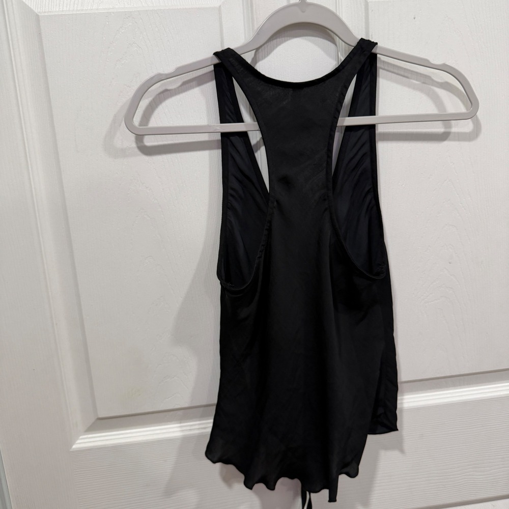 Free People Intimately Black Ruched Drawstring Racerback Tank Top XS - Picture 9 of 11